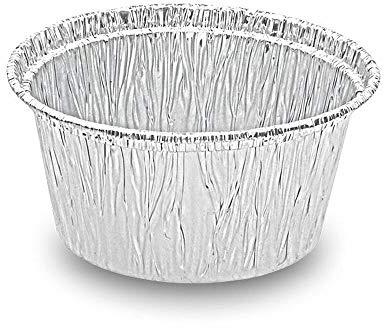 1-PACK ALU Grill-, Back- und Servierschale rund, 110 ml, 80x34mm / Hervorragend zum Grillen, Backen und Servieren!, 100 Stück