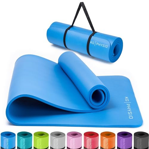 KG PHYSIO Yogamatte Rutschfest & Gepolstert - Yoga Matte mit Tragegurt, Fitnessmatte, Sportmatte Dicke 8mm, Gymnastikmatte, Gym Matte, Pilates Matte, Fitness Matte, 183x60cm