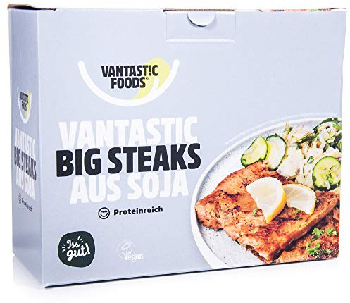 Vantastic Foods | Soja Big Steaks | SOJA Fleischersatz | Vegan | Vegetarisch | Glutenfrei | 500 g