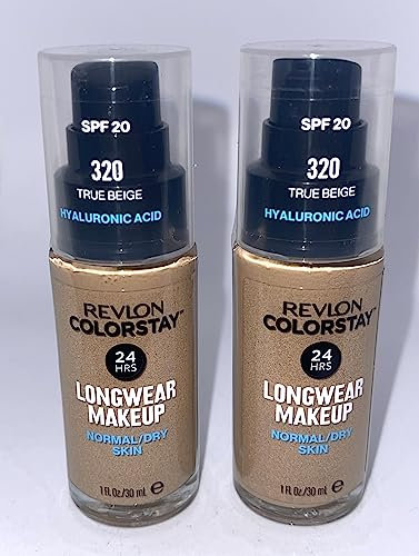 2 x Revlon Colorstay Pump 24HR Make Up SPF20 Norm/Dry Skin 30ml - 320 True Beige