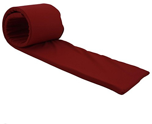 Bierbankauflage Polyester | Sitzauflage, Auflage, Schaumstoffkern, Pflegeleicht, Robust, Wiederverwendbar, Wechselbarer Bezug mit Reißverschluss, Made in Europe (Bordeaux Rot, 220x25 cm)