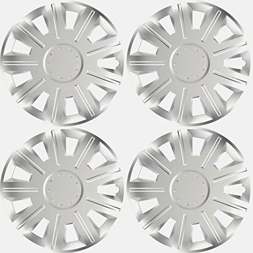 Versaco Car Wheel Trims VICTORY15 - Silver 15 Inch 9-Spoke - Boxed Set of 4 Hubcaps - Includes Fittings/Instructions