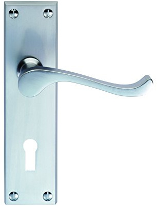 Carlisle Brass CBS55 Victorian Door Handle-Scroll, Satin Chrome, 180 x 40mm