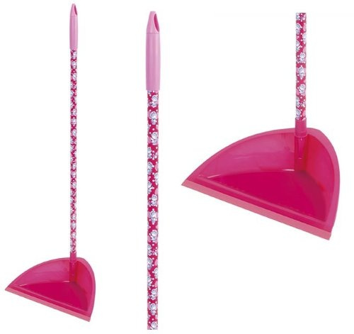3X Klappbare Kehrschaufel mit 90 cm Stiel (pink)
