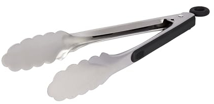 MasterClass Hochleistungs-Edelstahl-Küchenzange mit Softgrip, 23 cm (9''), Silber