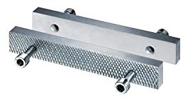 Heuer 116120 Schraubstockbacken, Wechselbacken (Stahl, gehärtet, verzinkt, Wend-und wechselbar, glatt, andere Seite geriffelt geeignet für Schraubstock 120 mm)