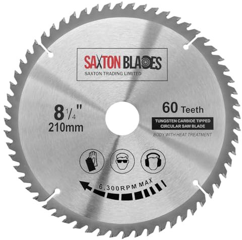 TCT21060T Saxton TCT Kreissägen-Blatt 210mm x 30mm x 60 Zähne für Bosch, Makita, Dewalt...