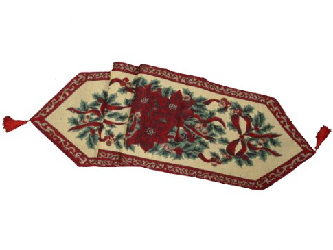Emma Barclay Festive Tapestry Table Runner Gold & Red 72