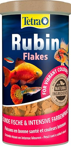 Tetra Rubin Flakes - Mangime per pesci in fiocchi con esaltatori di colore naturali, favorisce la colorazione intensa dei pesci, lattina da 1 L