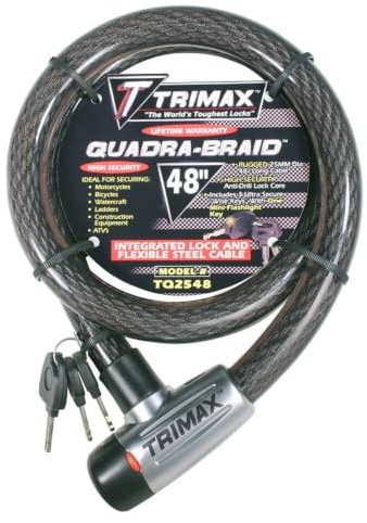 Trimax TQ2548 Trimaflex Kabelschloss, lang, integriert, mit Schlüssel, 48 Zoll x 25 mm