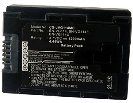 Amsahr BT-JVCBNVG114-1CT Numérique Remplacement Caméra/Caméscope Batterie pour Jvc Bn-Vg114/Bn-Vg107/Bn-Vg138Gz-Hm845/Bn-Vg108/Bn-Vg121 Gris
