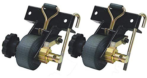 Buyers Products 5480005 Ratchet Tie Down for Square Tube Ladder Racks with Double J Hooks, Pack of 2, Trailer Cargo Control, Pickup Truck Contractor Rack, Pickup Truck Cargo Accessories, Black