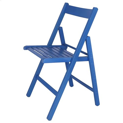 Mueblear 19015 Klappstuhl unten Holz blau 43 x 46 x 79 cm