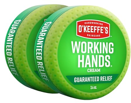 O'Keeffe's Working Hands Hand Cream for Extreme Dryness - 3.4 oz Jar (2 Pack) - Repairing Skincare for Cracked, Dry Hands