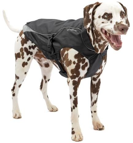 Kurgo North Country hundrock, hund vinterrock, vattentät hundjacka, fleecefoder hundrock, svart, medium