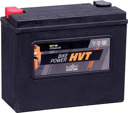 intAct - HVT-06 MOTORRADBATTERIE - Motorrad Batterie perfekt für Harley Davidson & andere hubraumstarke 2-Zylinder. Bike Power HVT-06, CTX24HL-BS, 66010-82B, 12V Batterie, 23 AH, 350 A. 205x87x162mm