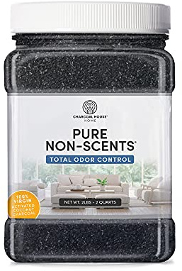 Pure Non Scents® Granular Coconut Shell Activated Charcoal - Non Toxic Odor Absorber & Eliminator for Home, Car, Shoes, Closet, Fridge, & More - Safe Deodorizer for Bad Odors - Unscented, 2lbs