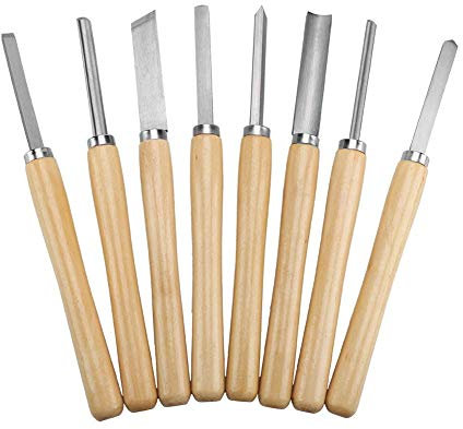 Tornio in legno Set tornitura, 8pz Tornio a scalpello Set tornitura Utensili per legno Sgorbio inclinazione Partimento
