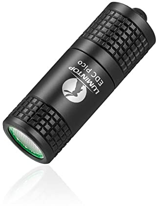 LUMINTOP Mini LED-ficklampa uppladdningsbar EDC Pico liten handlampa med mikro USB-laddningskabel nyckelring 130 LM 2 lägen IP68 vattentät inbyggt batteri för vardag utomhus camping, svart