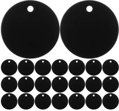 MILISTEN 25 Stück Stempel Blanko Tags Aluminiumlegierung Runde Tag mit Loch Haustiere Blank Tag Traktionsseil Anhänger Zubehör für Welpen Haustier DIY 3. 5Cm/ 1. 4 Zoll