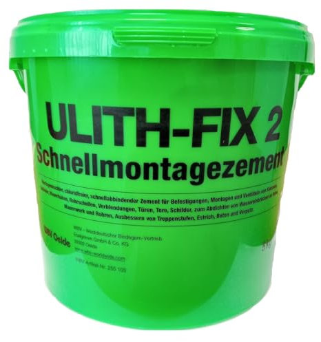 Stabilo Ulith FIX-2 Schnellmontagezement 5 Kg, Grün, Eimer, 5 kg, Bauadhesiv, Montagezement, Zement, 2076497031