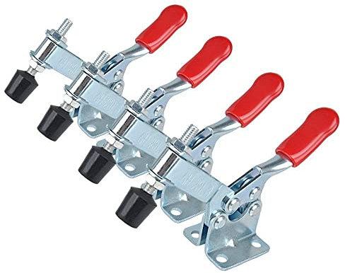 feedal 4 morsetti a levetta strumento manuale, morsetto regolabile antiscivolo orizzontale morsetto a sgancio rapido Heavy Duty Toggle Clamp Tool GH-201-B 89 kg capacità di tenuta