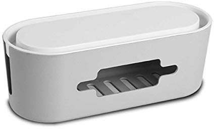 Porrasso Kabelbox kabelhanteringslåda kabel arrangör förvaringslåda för att dölja grenuttag adaptrar kablar – 30 x 12,6 x 4,7 x 5,1 tum grå
