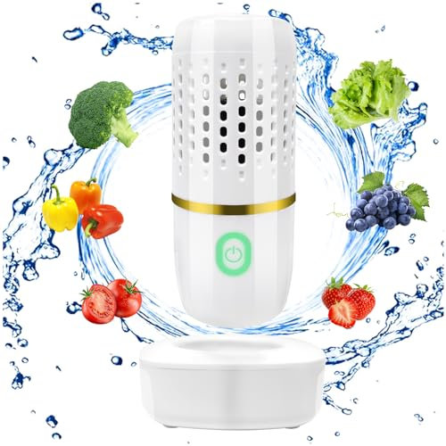 Machine à Laver les Fruits et Légumes, Machine de Purification des Aliments Portable, purificateur d'aliments sans fil USB, Machine à laver à ultrasons avec Technologie de Purification d'Ions Oh
