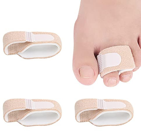 3Pcs Hammer Toe Straightener,Broken Toe Wraps Splint Bandages,Toe Straighteners Reusable,Hammer Toe Splint,Toe Cushioned Bandages for Correcting Hammer Toe,Overlapping Toes,Crooked Toes,Toe Protector