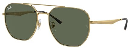 Ray-Ban Herren Rb3724d Pilotenbrille, Gold/Dunkelgrün, 59 mm