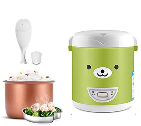 Cuiseur à Riz, Mini cuiseur à Riz 1 L et cuiseur Vapeur Portable Multifonction pour 1 à 2 Personnes, pour la Maison, Le Bureau, Le dortoir et Les Voyages, Vert