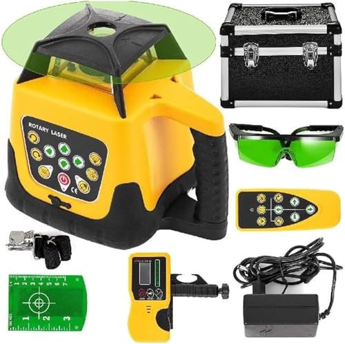 MAHWER Self-Leveling Rotary Laser Level Kit，360° Self Leveling 500m Vertical Horizontal Transverse Measuring Tool Construction