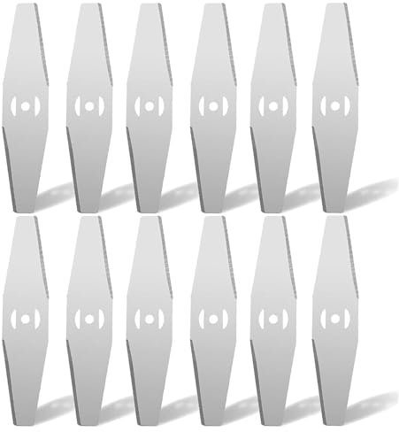 SEABABOO 12 PCS Metall-Rasentrimmer-Klingen Rasentrimmer Zubehör Metallmesser für Rasentrimmer Ersatzklinge Metall Klinge Rasentrimmer Ersatzklingen Elektrische Rasentrimmer Ersatzklinge Zubehör