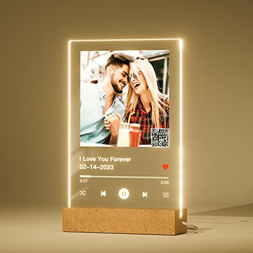 Greatminer Placa Spotify Personalizada con código QR - Regalo San Valentín para él y para Ella, Regalos Personalizados para Familiares, Amigos, Novios, Novias, Parejas, Amantes