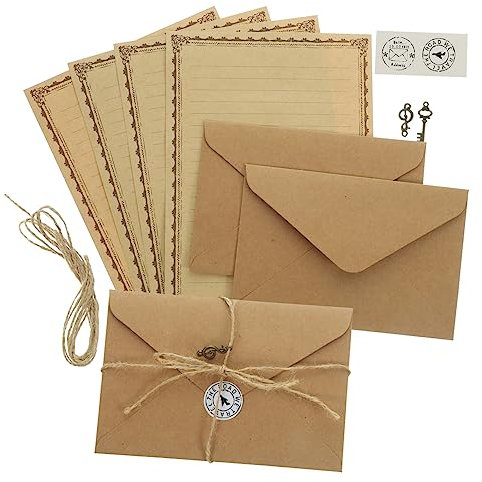 Lurrose 2sätze Notizbuch Mit Einlage Für Reisetagebuch Briefpapier-set Umschlägen Zum Briefeschreiben Und Zubehör Für Schreibwaren Für Notizen Grüße Und Dokumente