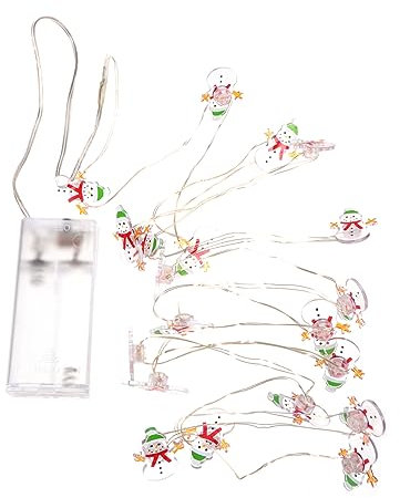BCOATH Led Schneemann Lichterkette Mit Farbigen Led-lampen Energiesparende Weihnachtsdeko Für Garten Baum Und Wand Sicherer Niederspannungsbetrieb Festliche Beleuchtung Für Innen Und Auße