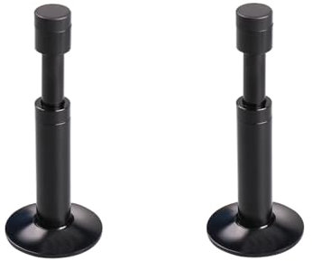 2 topes de puerta de aleación de aluminio, amortiguadores de sonido, retráctiles, hidráulicos, amortiguadores de golpes, para oficina en casa, color negro