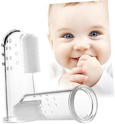 IWOWHERO 2stücke Junge Mädchen Fingerspangen-zahnbürste Transparent Weiche Borsten Sanfte Zahn Zahnfleischmassage Für Junge Mädchen Schont Empfindliches Zahnfleisch Und Reinigt Schonend