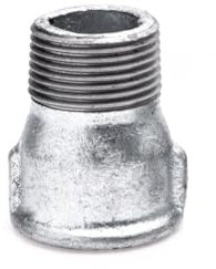 POLBERIS Prolunga 1 1/2 x 1 adattatore per riduzione dello zinco in ghisa zincata manicotto di riduzione del manicotto in ghisa 246 / M4 filettature interne esterne Riduzione dell'estensione