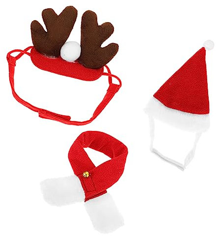 Yardwe Weihnachtsmütze Für Haustiere Warmer Schal Für Katzen Cosplay-Kopfschmuck Für Welpen Weihnachts-Outfit-Accessoire Für Kleintiere Geeignet Für Hunde Und Katzen