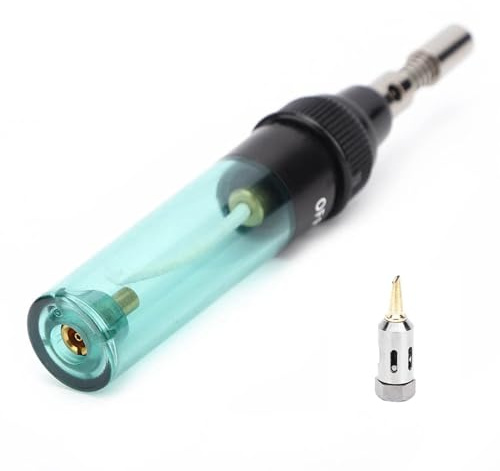 Risegun Souder au gaz sans fil butane, Ensemble de Fer à Souder à Gaz, Mini Soudeuse à Souder Torche à Gaz en Forme de Stylo Poignée Ergonomique en Plastique + Fer