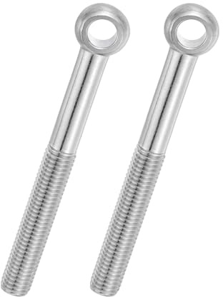 PATIKIL 2 Pcs Boulon à Œil M12x110mm Boulon à Œillet de Levage pour Balancement d'Épaule, Vis Poisson en Acier Inoxydable 304, Filetage Métrique à Demi-Denture Trou Coulissant, Argentée
