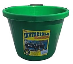1 X Airflow Heavy Duty Invincible Builders Bucket–3 Gallon/ 15 Litre–Strong Handle&Calibrated Markings– Multi-Purpose Mixing, Gardening,Farm&Construction Use–Pack of 1 to 5–Multi Colours_Green