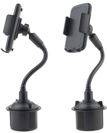 Kisangel Supporto Portabicchiere Auto Regolabile con Supporto Telefono in Abs per Smartphone Montaggio Veloce e Resistente