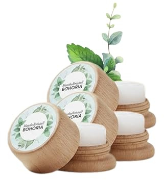 BOHORIA Mentolo pietra emicranica naturale – 7 g in crogiolo di legno – cristallo di mentolo rinfrescante per applicazione fronte e collo per mal di testa, massaggio e spa – puro cristallo mentolo (3)
