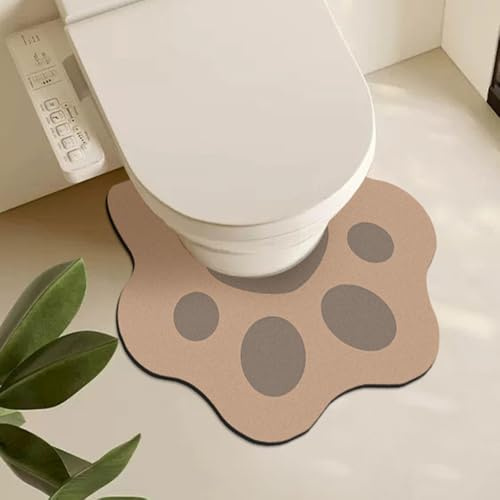 Lkw Ogechi Alfombrilla de Inodoro Absorbente Antideslizante en Forma de U 50 x 55 cm, Alfombra de Baño en Forma de Pata de Gato, Alfombra de WC Secado Rápido y Lavable para Baño