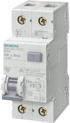 SIEMENS - Schutzeinrichtung 6Ka FI-LS 1P+N Typ C 13A