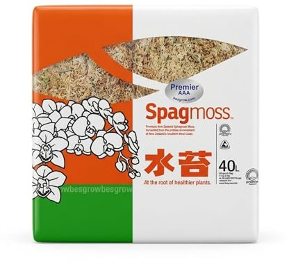 Neuseeländisches Premium-Sphagnummoos, 500 g (40 l, wenn hydratisiert), hochwertige Qualität AAA (150 mm, 15,2 cm Stränge) – geerntet auf Neuseelands Südinsel, getrocknet und lang für Topfpflanzen