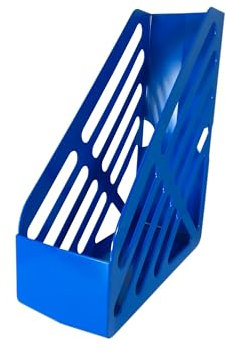 Deflecto Essential Range Maxi Magazine File Holder - Blue - Plastic Magazine Files Folder Holder - Magazine Rack - Document Holder - Magazines File Storage - Desk File Organiser - Magazine Holders