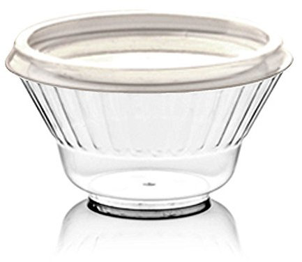 PZ 200 COPPETTA TRASPARENTE CC 85 + COPERCHIO IN PLASTICA TRASPARENTE PER GELATO YOGURT PLASTIC CUP FOR ICE CREAM